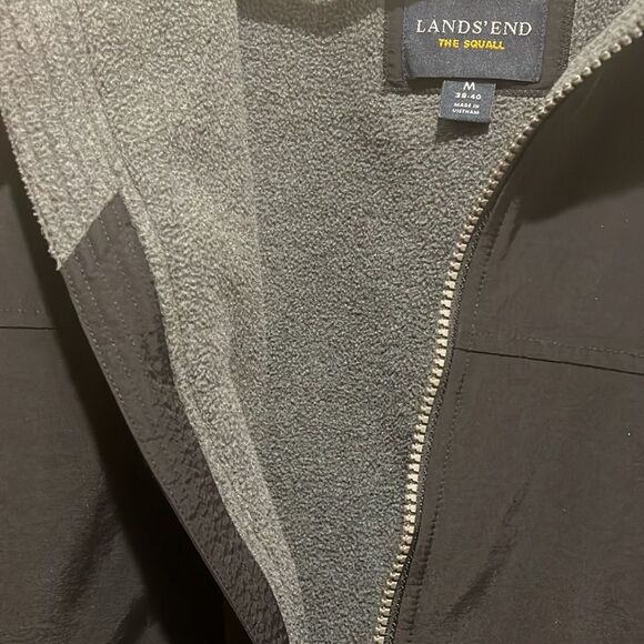 LANDS END | Black “The Squall” Water & Wind Proof Jacket w/ Fleece Lining | M - Picture 6 of 9